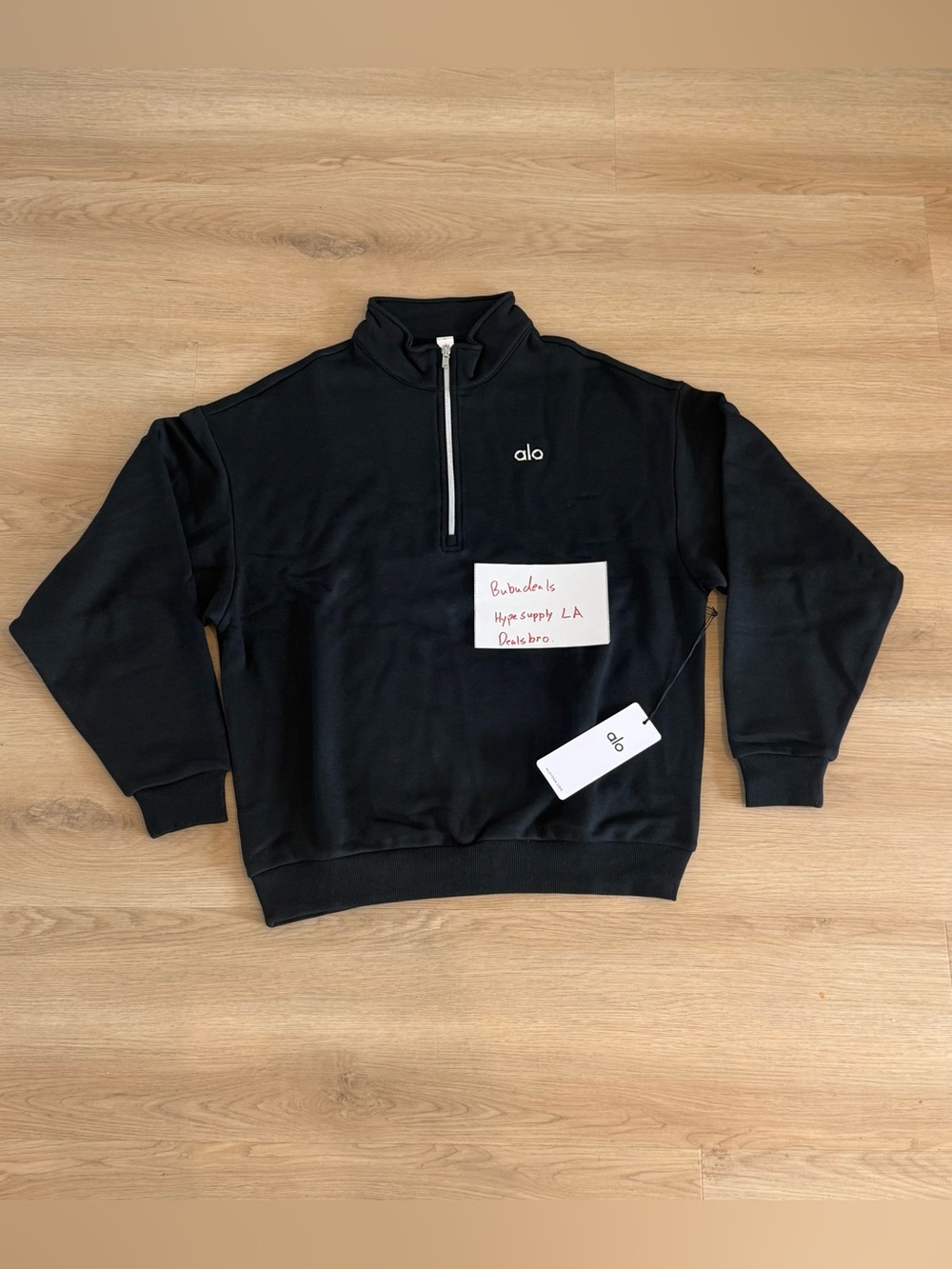 ALO Yoga Men Black 1/4 Quarter Zip Sweatshirt